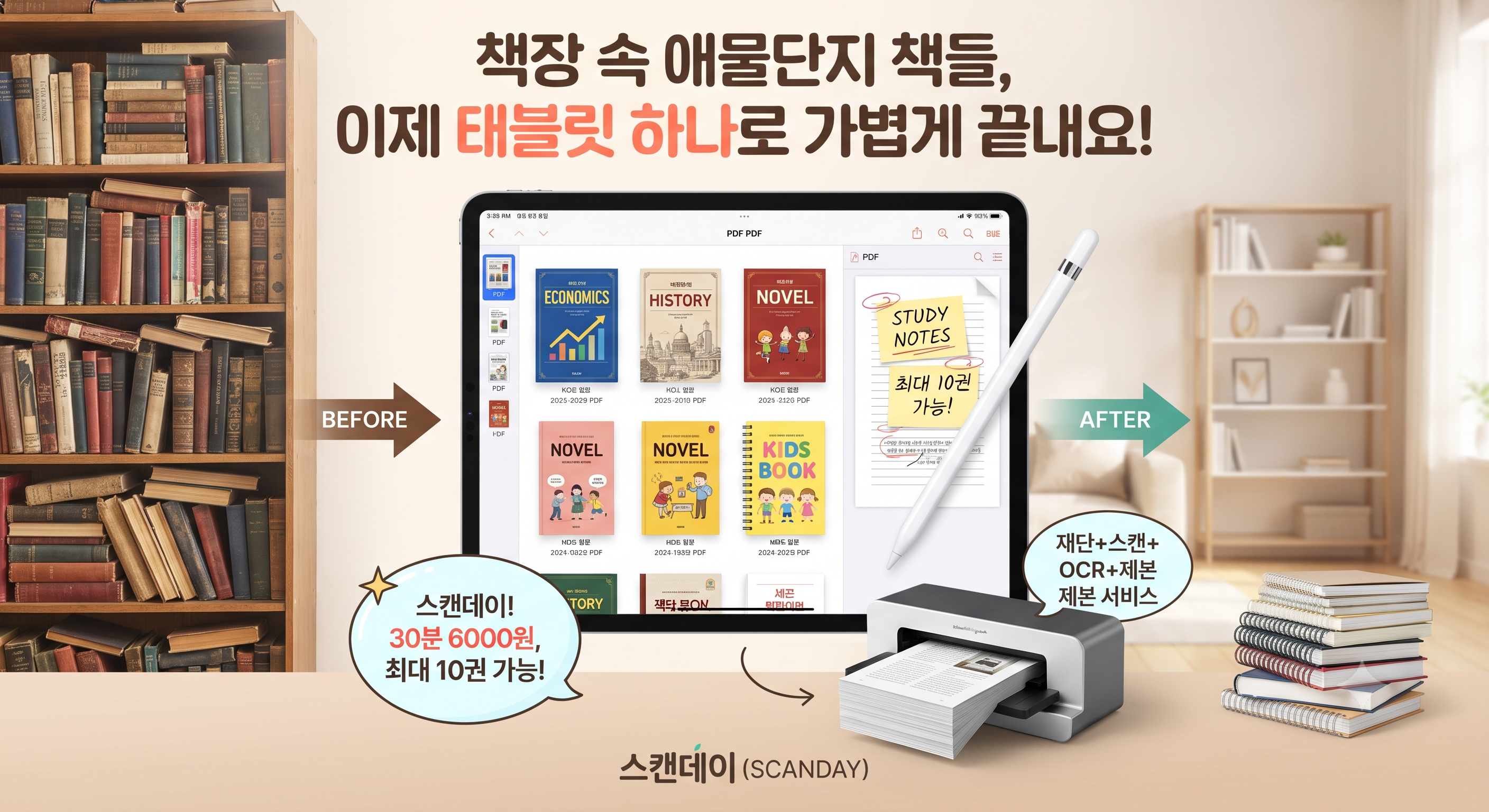 북스캔과 태블릿